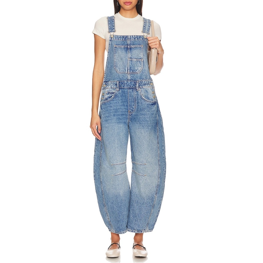 Free People We the Free Good Luck Barrel Overalls